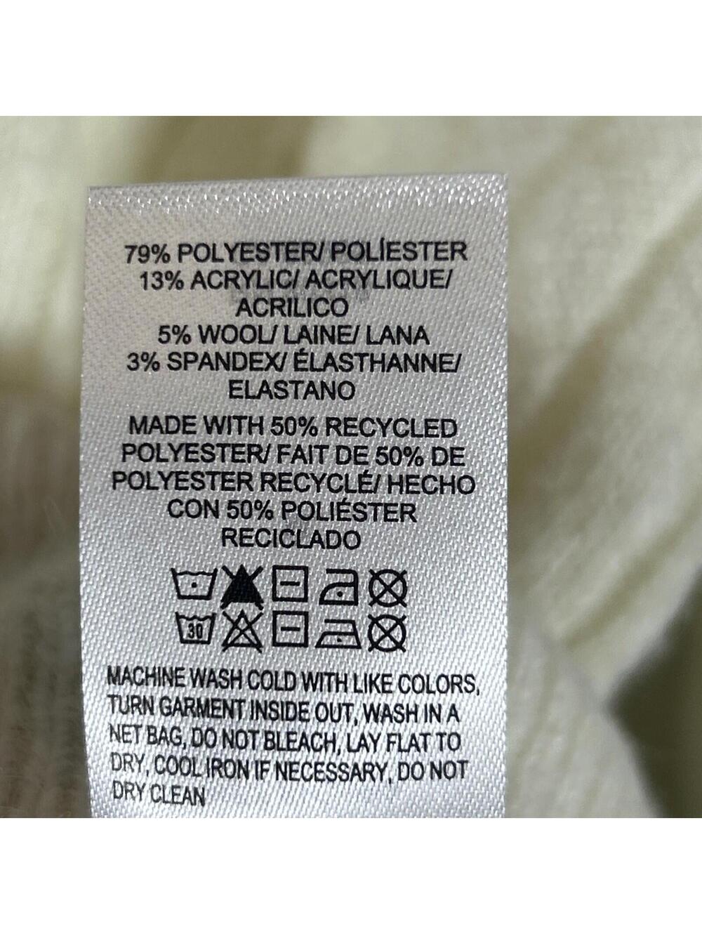$99 Lucky Brand Womens Ribbed Knit Hooded Sweater Marshmallow Size M - Picture 8 of 10